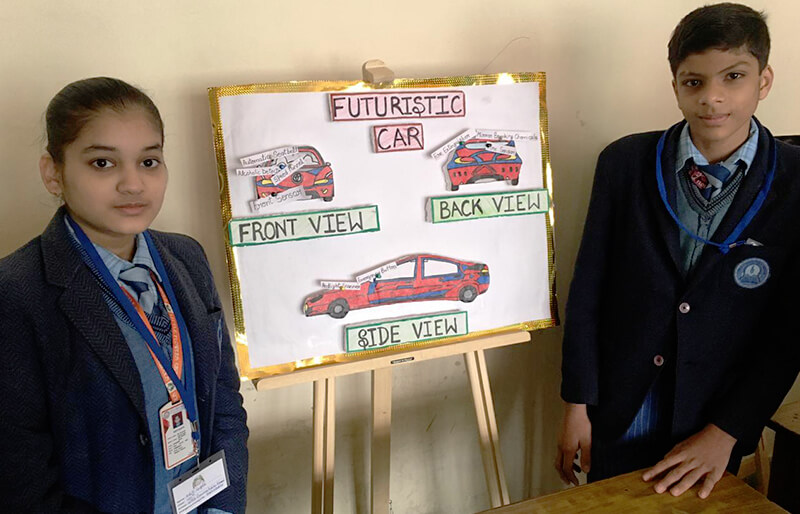 School children taking active participation in Toyota Kirloskar Motor's special road safety awareness program
