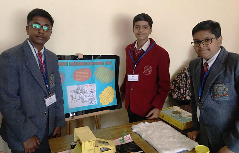 School children taking active participation in Toyota Kirloskar Motor's special road safety awareness program