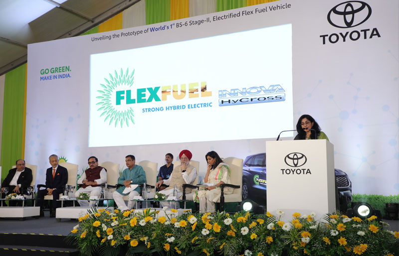 Toyota Kirloskar Motor Unveils Prototype of the World's First BS 6 (Stage II) Electrified Flex Fuel Vehicle, contributing towards realising national goals
