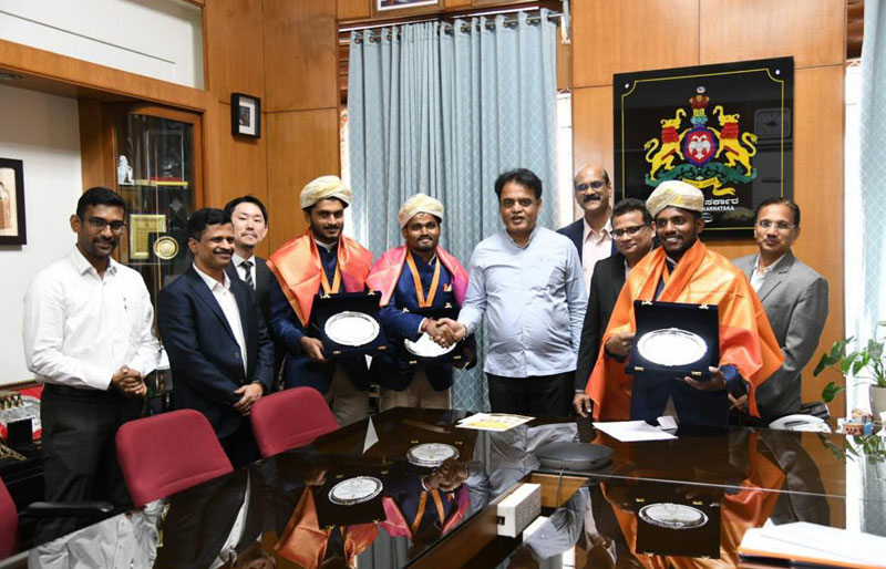   WorldSkills Contest Winners from Toyota Kirloskar Motor - Felicitated by the Government of Karnataka