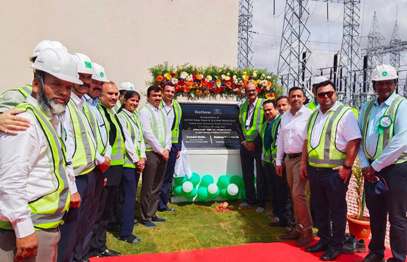 Toyota Kirloskar Motor and ReNew Energy Global Plc Jointly Inaugurated the Newly Set-up 27.2 MW Group Captive Solar and Wind Renewable Energy Project in Vijaynagara District, Karnataka