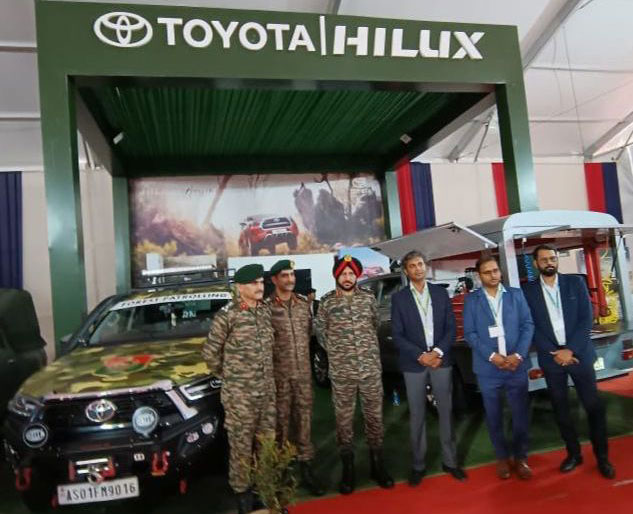  Toyota Kirloskar Motor Showcases Its Special-purpose Hilux at the East Tech (2023), organised under the
                aegis of the Eastern Command of the Indian Army
