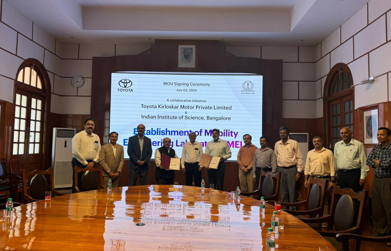 Toyota Kirloskar Motor (TKM) and Indian Institute of Science (IISc) join hands to establish Mobility Engineering Lab
