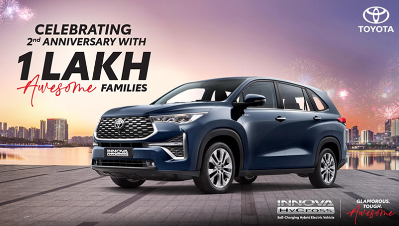 Toyota Kirloskar Motor Celebrates the Remarkable Milestone of 1,00,000 Innova HyCross Units Sold in India