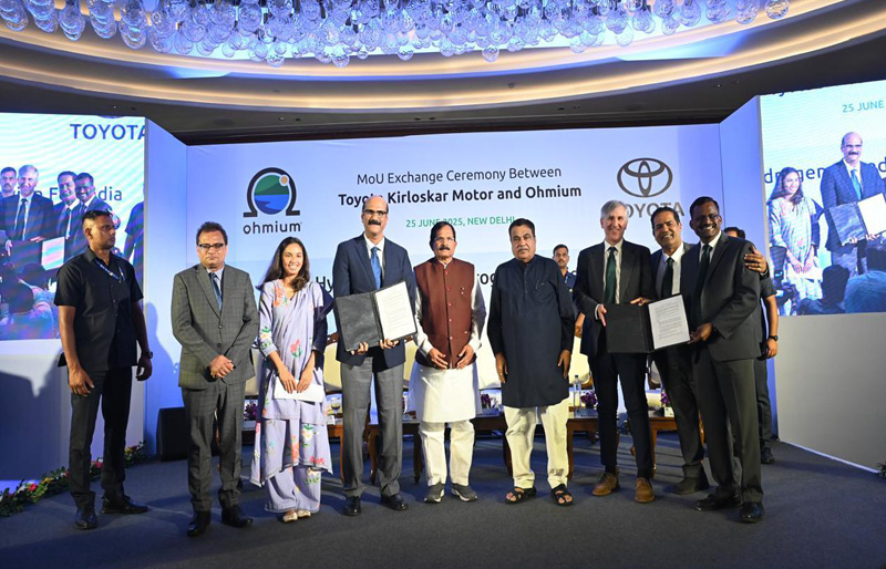 Toyota Kirloskar Motor Exchanges Memorandum of Understanding with Ohmium to advance Scalable Hydrogen-Based Energy Solutions in India