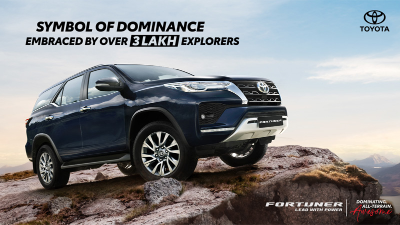 Toyota Fortuner and Legender Achieve Landmark Milestone of 3-Lakh Sales in India