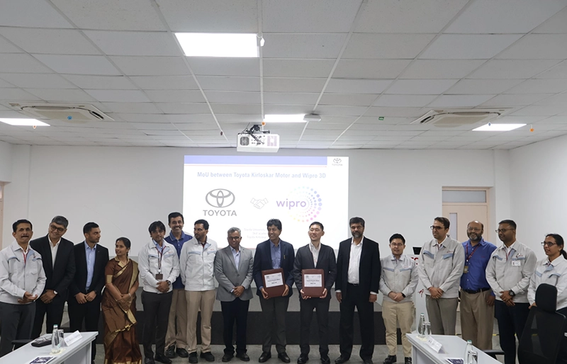 Toyota Kirloskar Motor Signs an MoU with Wipro 3D to Establish Additive Manufacturing Centre of Excellence at TTTI